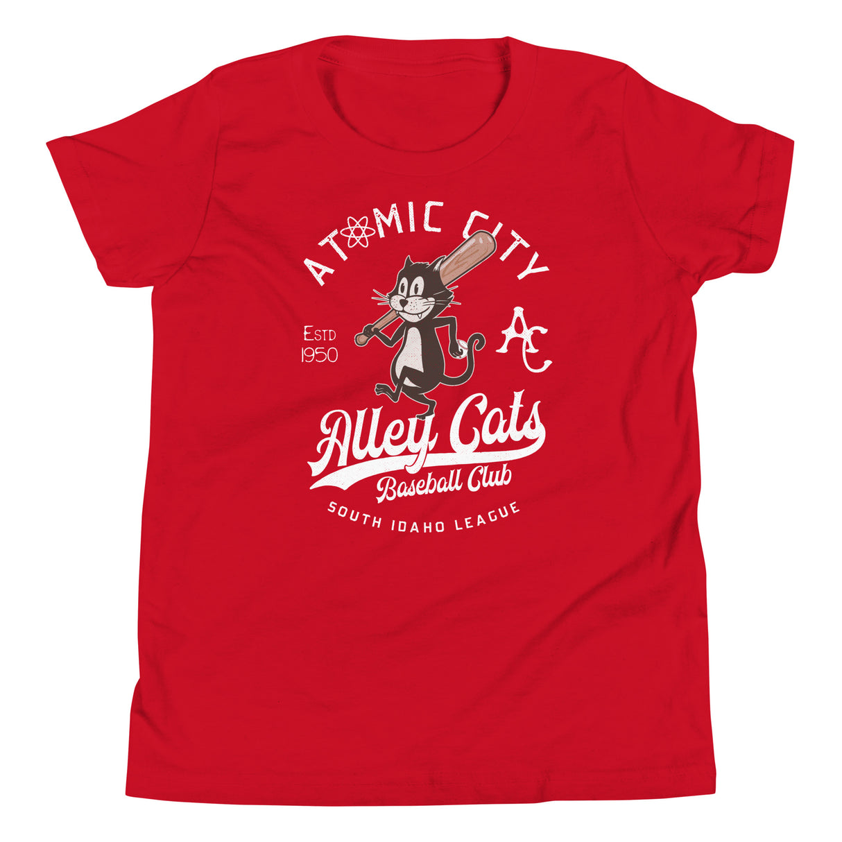 Atomic City Alley Cats Youth Mascot Shirt – Flat Lay