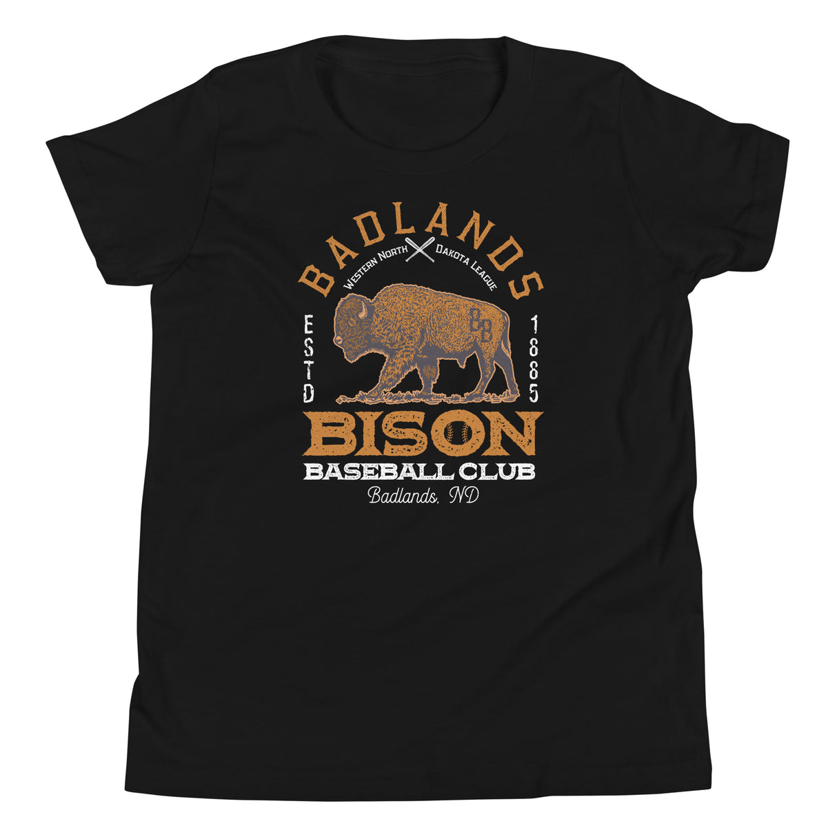 Badlands Bison Youth Mascot Shirt – Flat Lay
