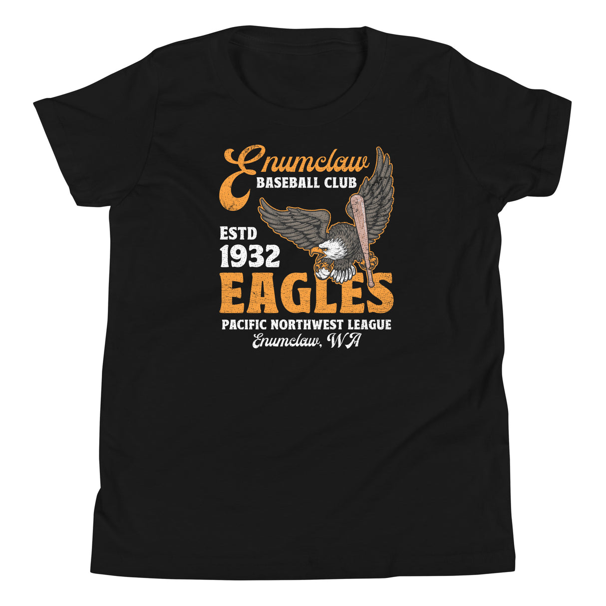 Enumclaw Eagles Youth T-Shirt – Fierce Bird Mascot Flat Lay