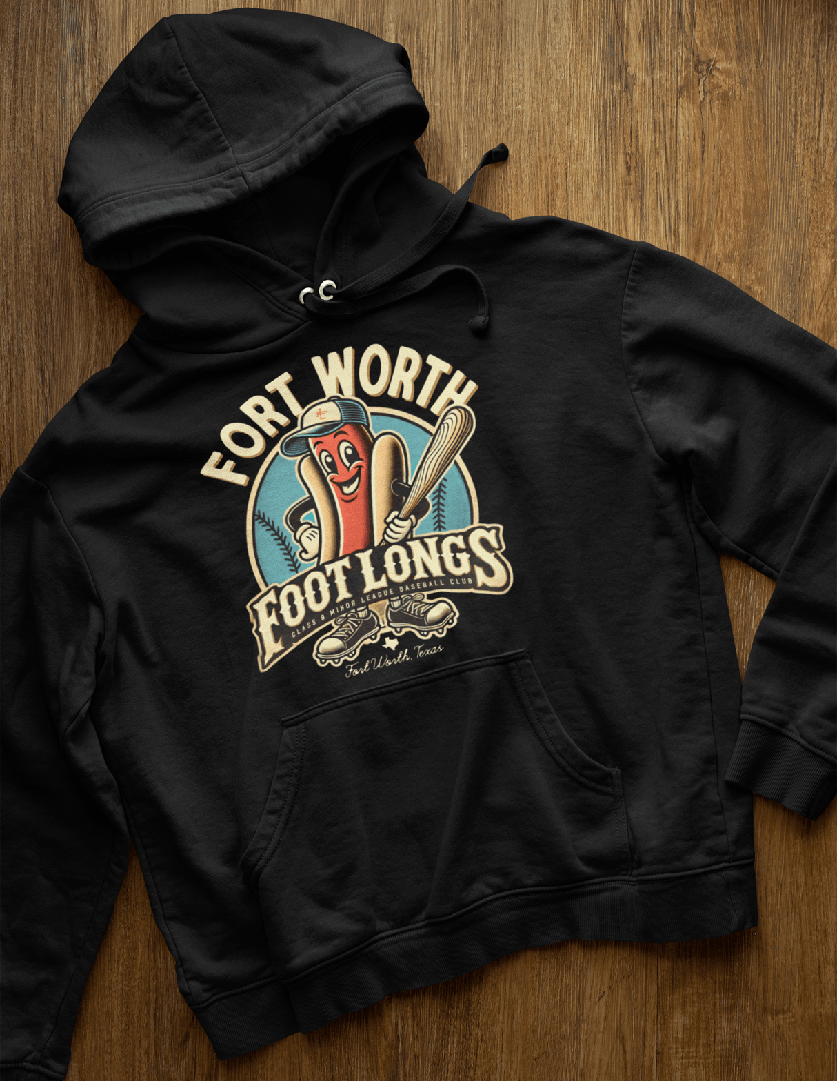 Forth Worth Footlongs Retro Baseball Unisex Hoodie - outfieldoutlaws
