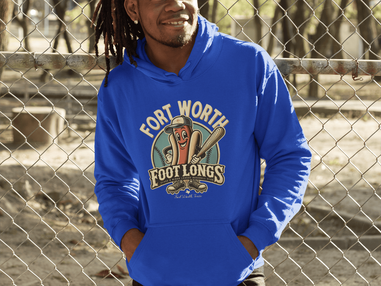 Forth Worth Footlongs Retro Baseball Unisex Hoodie - outfieldoutlaws