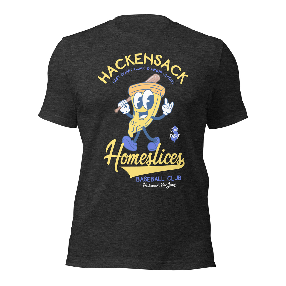 Hackensack Homeslices pizza mascot shirt