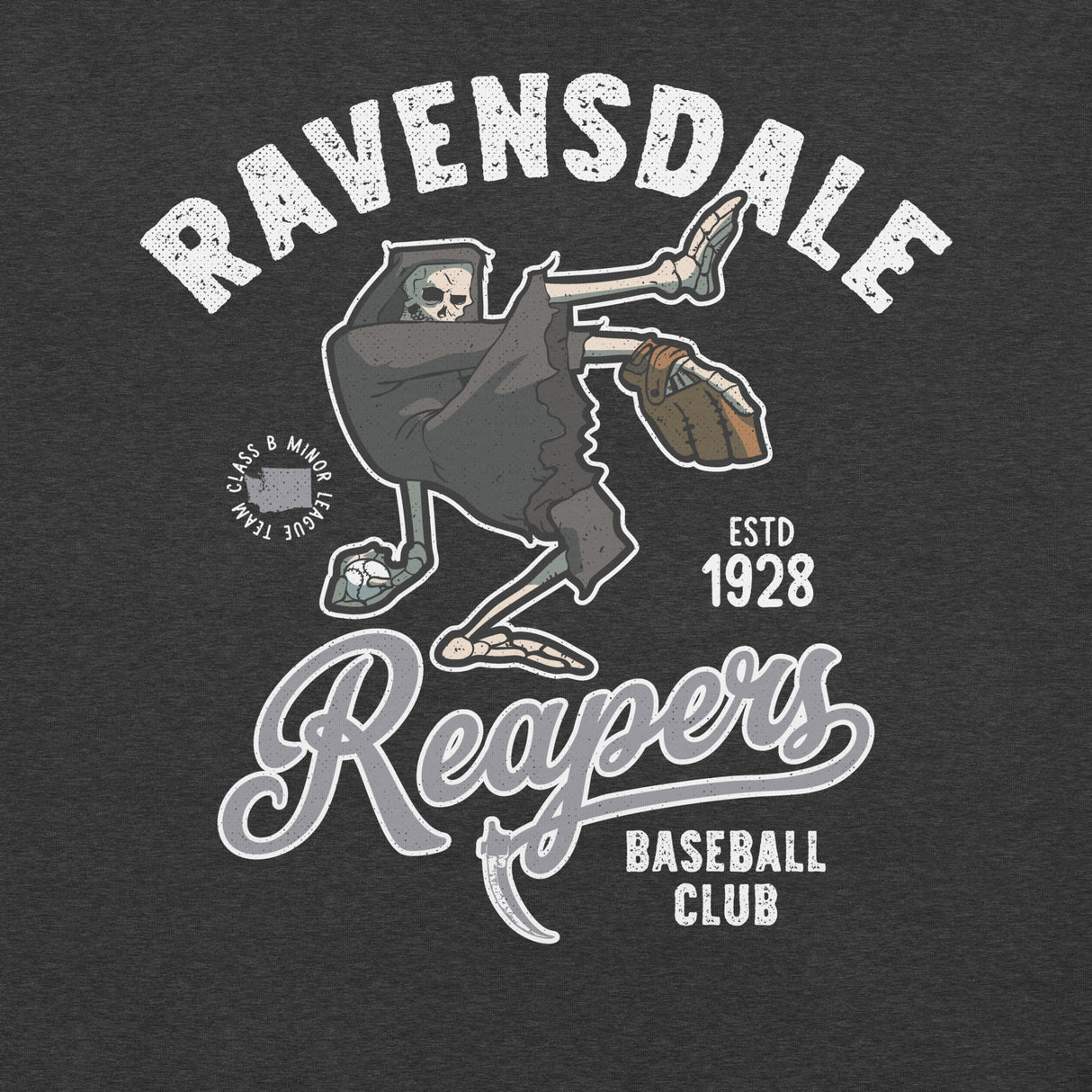 Vintage reapers mascot artwork – close-up design detail