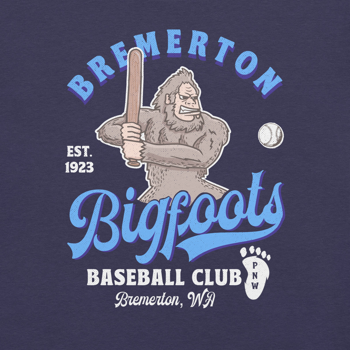 Vintage bigfoots mascot artwork – close-up design detail