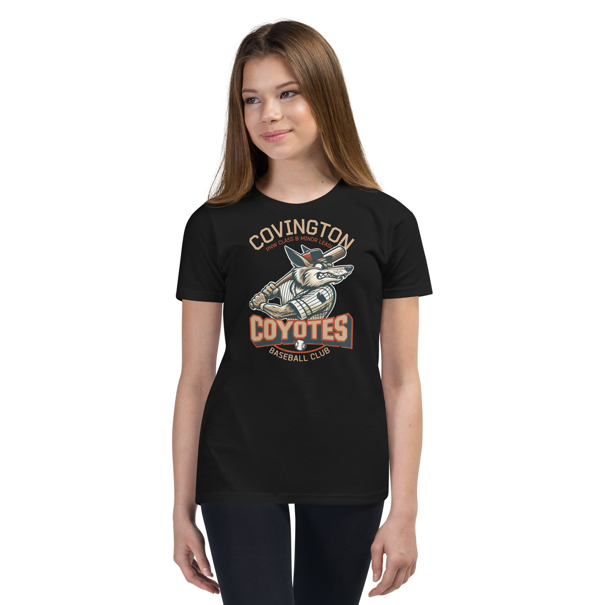 Covington Coyotes Retro Minor League Baseball Team-Youth T Shirt - outfieldoutlaws