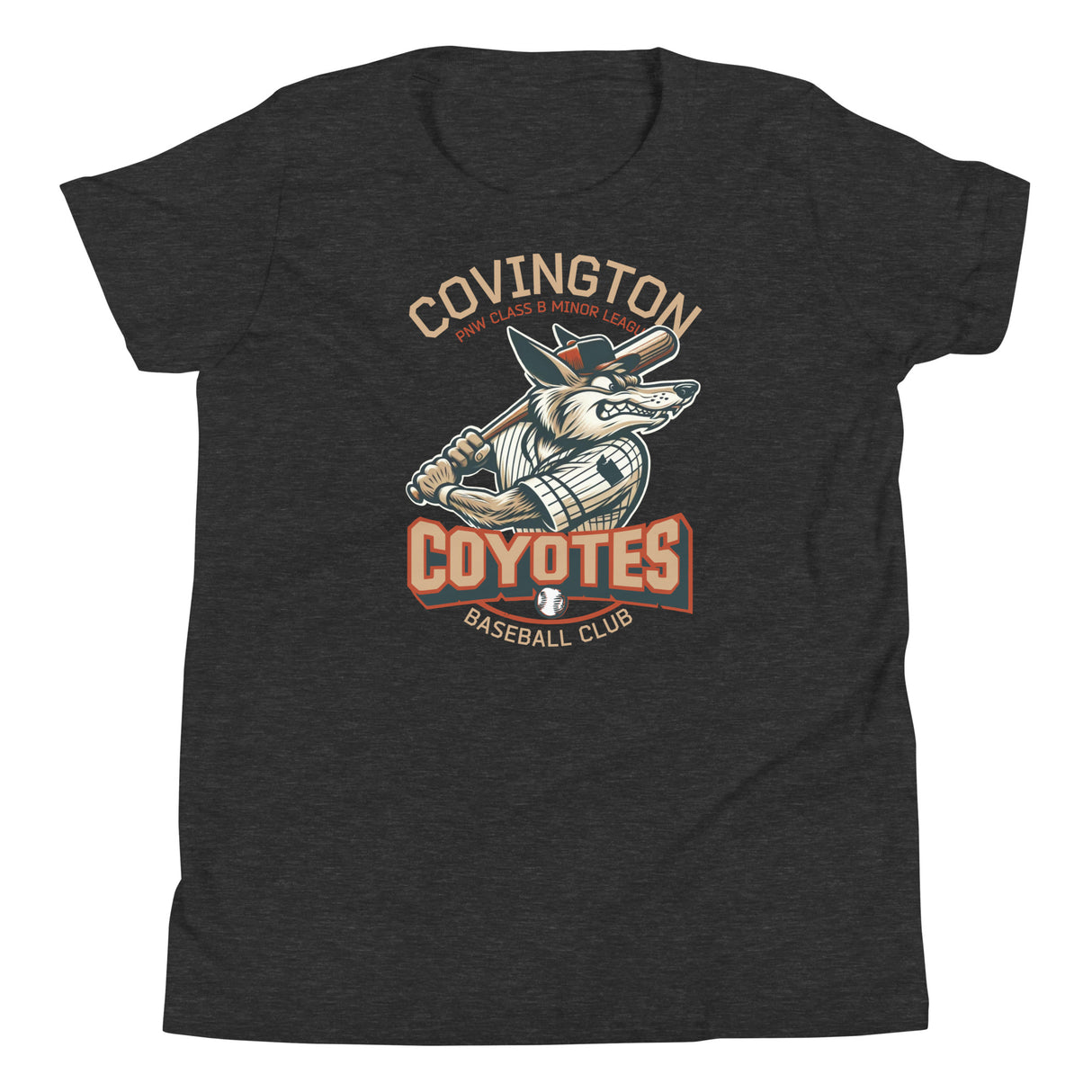 Covington Coyotes Retro Minor League Baseball Team-Youth T Shirt - outfieldoutlaws
