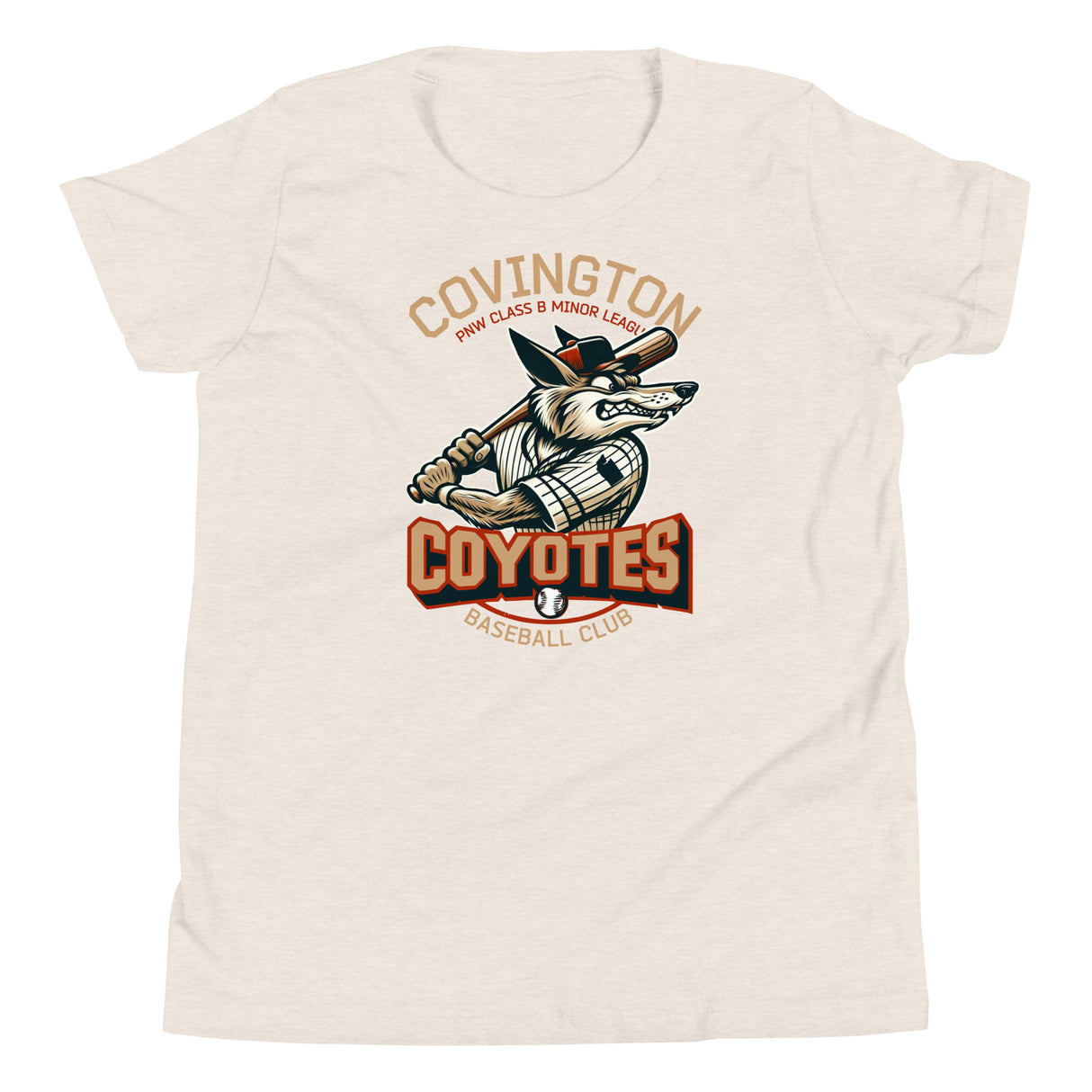Covington Coyotes Retro Minor League Baseball Team-Youth T Shirt - outfieldoutlaws