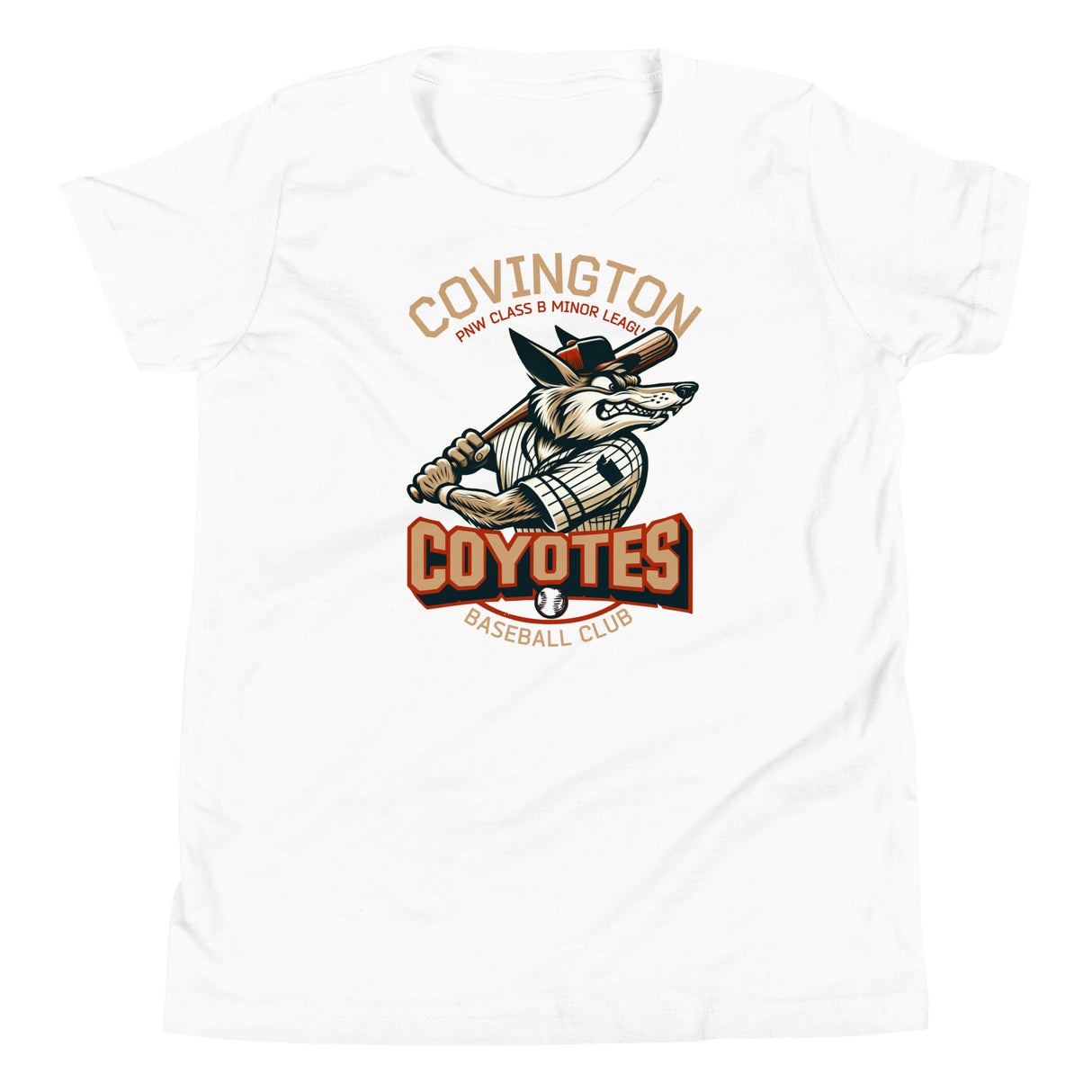 Covington Coyotes Retro Minor League Baseball Team-Youth T Shirt - outfieldoutlaws