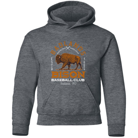 Badlands Bison Retro Minor League Baseball Team-Youth Pullover Hoodie