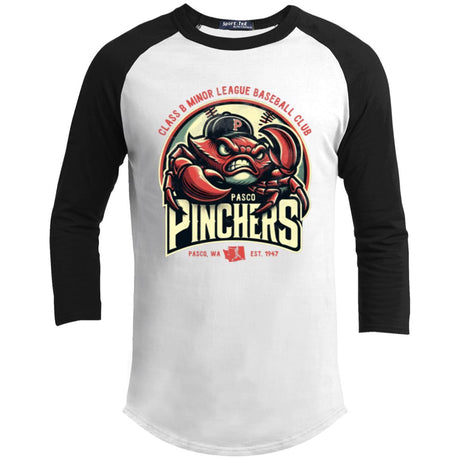 Pasco Pinchers Retro Minor League Baseball Team-Youth 3/4 Raglan Sleeve Shirt