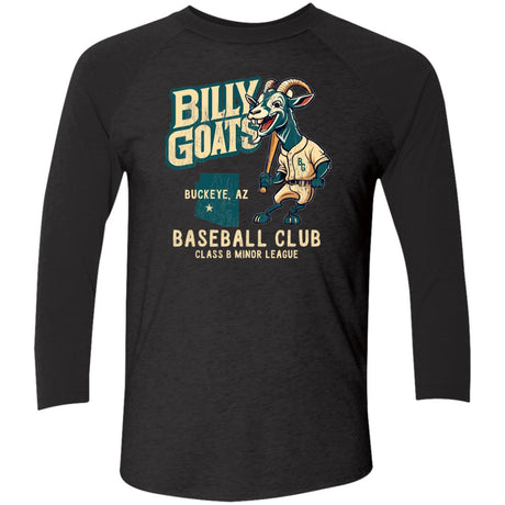 Buckeye Billy Goats Retro Minor League Baseball Team-Tri-Blend 3/4 Sleeve Raglan T-Shirt