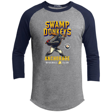Anchorage Swamp Donkeys Retro Minor League Baseball Team-Youth 3/4 Raglan Sleeve Shirt