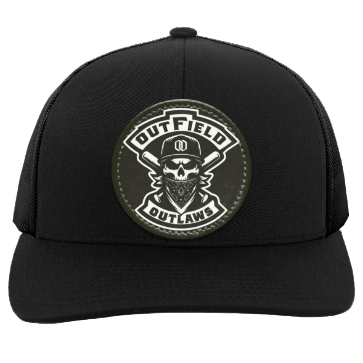 Outfield Outlaws-Trucker Snap Back Vegan Leather Patch