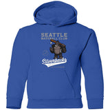 Seattle Silverbacks Retro Minor League Baseball Team Youth Pullover Hoodie