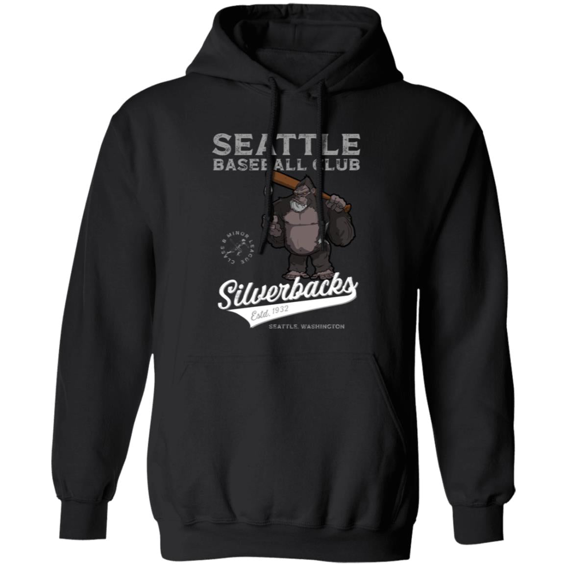 Seattle Silverbacks Retro Minor League Baseball Team Pullover Hoodie