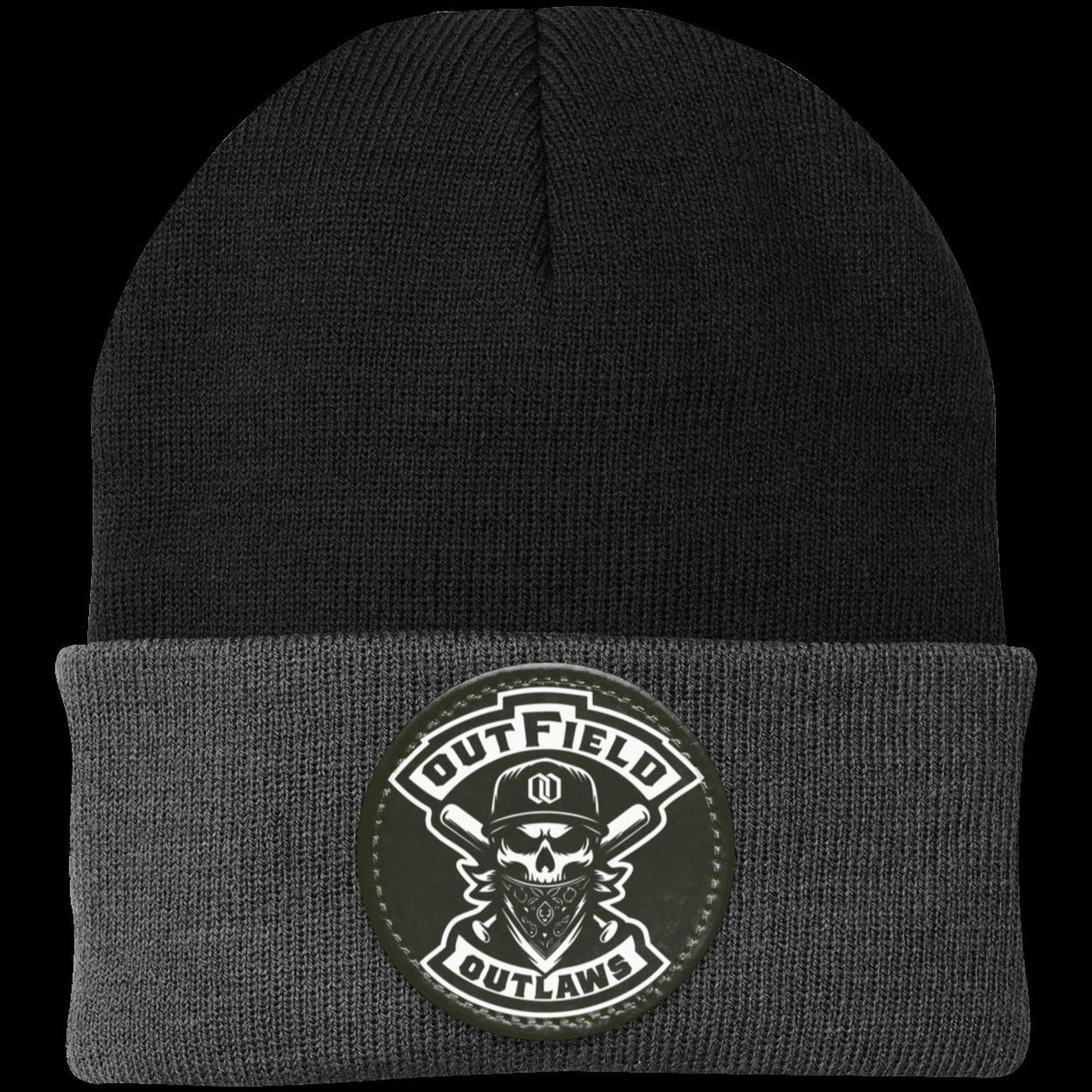 Outfield Outlaws Knit Cap Vegan Leather Patch