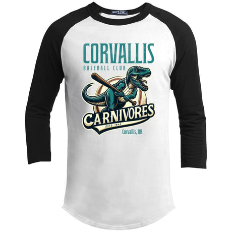 Corvallis Carnivores Retro Minor League Baseball Team-Youth 3/4 Raglan Sleeve Shirt