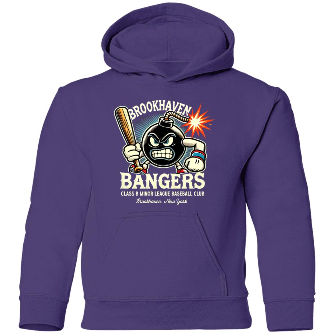 Brookhaven Bangers Minor League Baseball Team Youth Pullover Hoodie