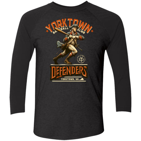 Yorktown Defenders Retro Minor League Baseball Team-Tri-Blend 3/4 Sleeve Raglan T-Shirt