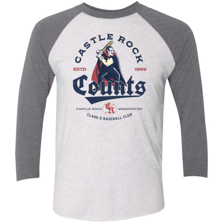 Castle Rock Counts Retro Minor League Baseball Team-Tri-Blend 3/4 Sleeve Raglan T-Shirt