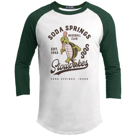 Soda Springs Slowpokes Retro Minor League Baseball Team-Youth 3/4 Raglan Sleeve Shirt