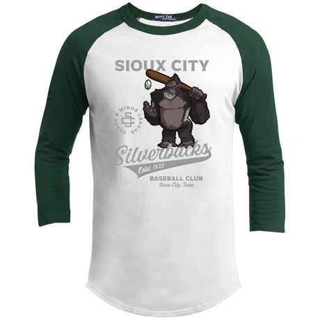 Sioux City Silverbacks Retro Minor League Baseball Team-Youth 3/4 Raglan Sleeve Shirt