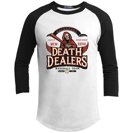 Davenport Death Dealers Retro Minor League Baseball Team-Youth 3/4 Raglan Sleeve Shirt
