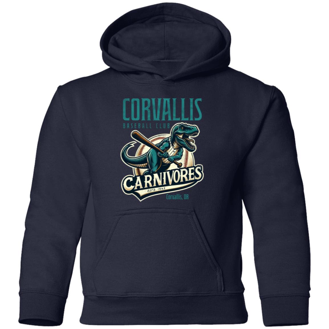 Corvallis Carnivores Retro Minor League Baseball Team-Youth Pullover Hoodie