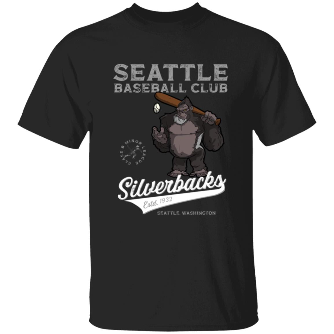 Seattle Silverbacks Retro Minor League Baseball Team Youth  Cotton T-Shirt