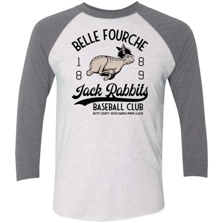 Belle Fourche Jack Rabbits Retro Minor League Baseball Team-Tri-Blend 3/4 Sleeve Raglan T-Shirt