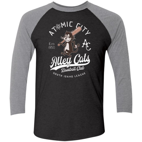 Atomic City Alley Cats Retro Minor League Baseball Team-Tri-Blend 3/4 Sleeve Raglan T-Shirt