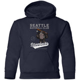 Seattle Silverbacks Retro Minor League Baseball Team Youth Pullover Hoodie