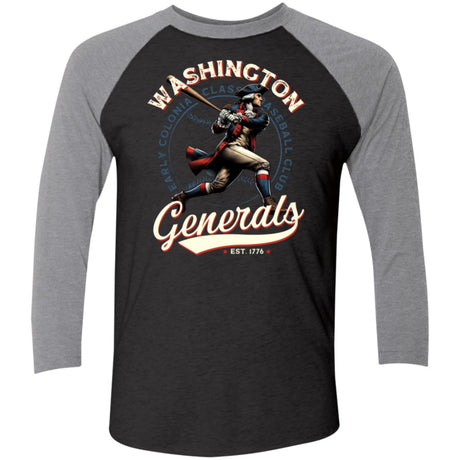 Washington Generals Retro Minor League Baseball Team-Tri-Blend 3/4 Sleeve Raglan T-Shirt