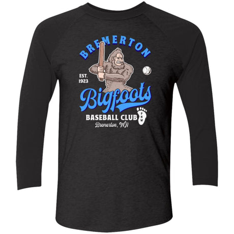 Bremerton Bigfoots Retro Minor League Baseball Team-Tri-Blend 3/4 Sleeve Raglan T-Shirt