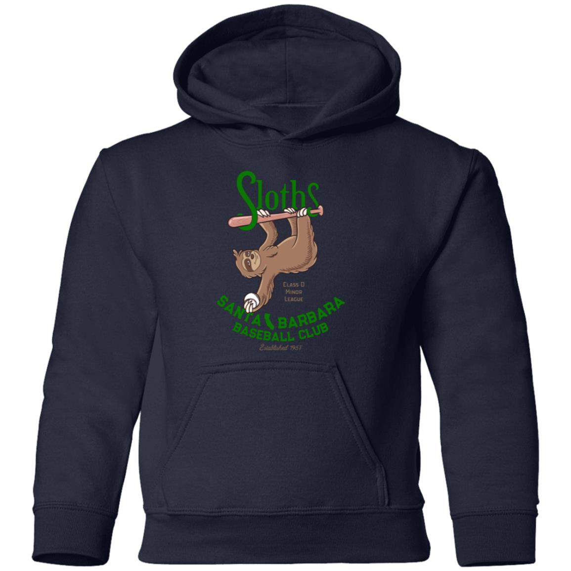 Santa Barbara Sloths Baseball Team Youth Pullover Hoodie