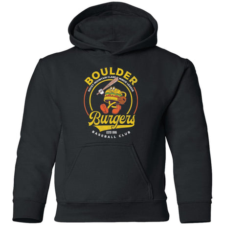 Boulder Burgers Retro Minor League Baseball Team-Youth Pullover Hoodie
