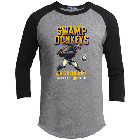 Anchorage Swamp Donkeys Retro Minor League Baseball Team-Youth 3/4 Raglan Sleeve Shirt - outfieldoutlaws