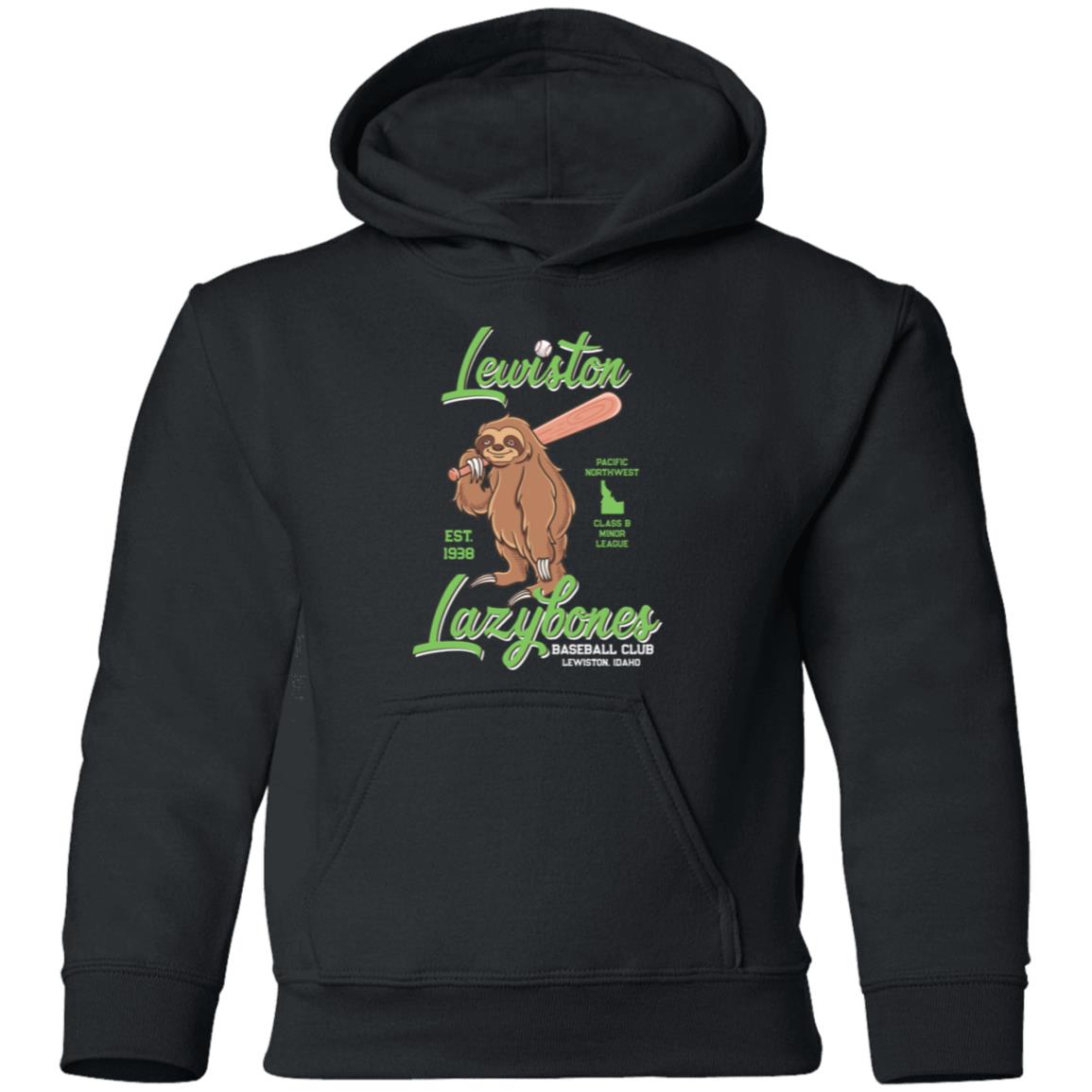 Lewiston Lazybones Retro Minor League Baseball Team-Youth Pullover Hoodie