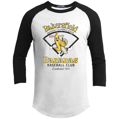 Bakersfield Bananas Retro Minor League Baseball Team-Youth 3/4 Raglan Sleeve Shirt