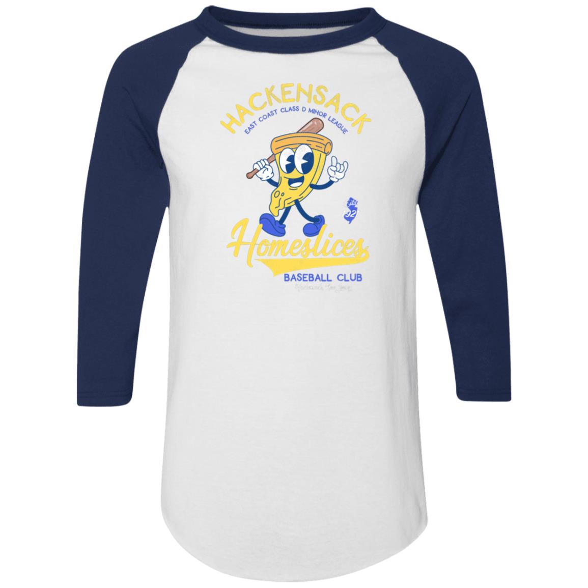 Hackensack Homeslices Retro Minor League Baseball Raglan Jersey