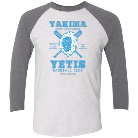 Yakima Yetis Retro Minor League Baseball Team-Tri-Blend 3/4 Sleeve Raglan T-Shirt