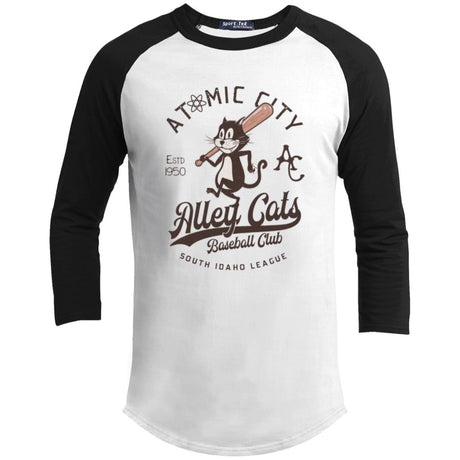 Atomic City Alley Cats Retro Minor League Baseball Team-Youth 3/4 Raglan Sleeve Shirt