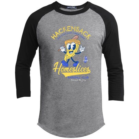 Hackensack Homeslices Retro Minor League Baseball Team-Youth 3/4 Raglan Sleeve Shirt