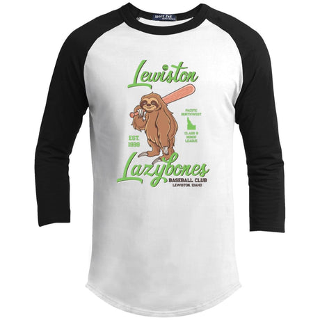 Lewiston Lazybones Retro Minor League Baseball Team-Youth 3/4 Raglan Sleeve Shirt