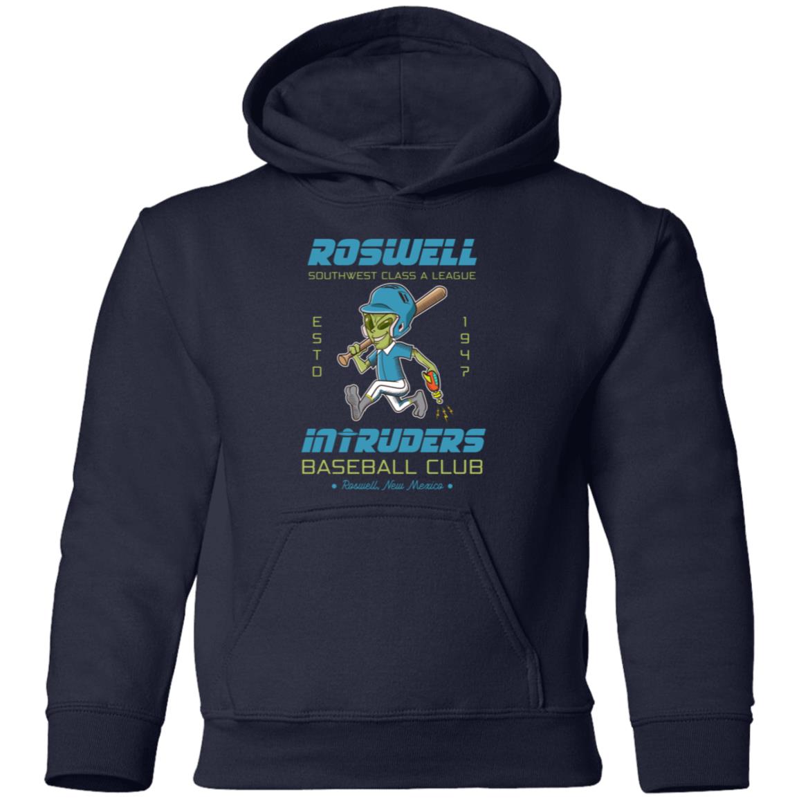 Roswell Intruders Retro Minor League Baseball Team-Youth Pullover Hoodie