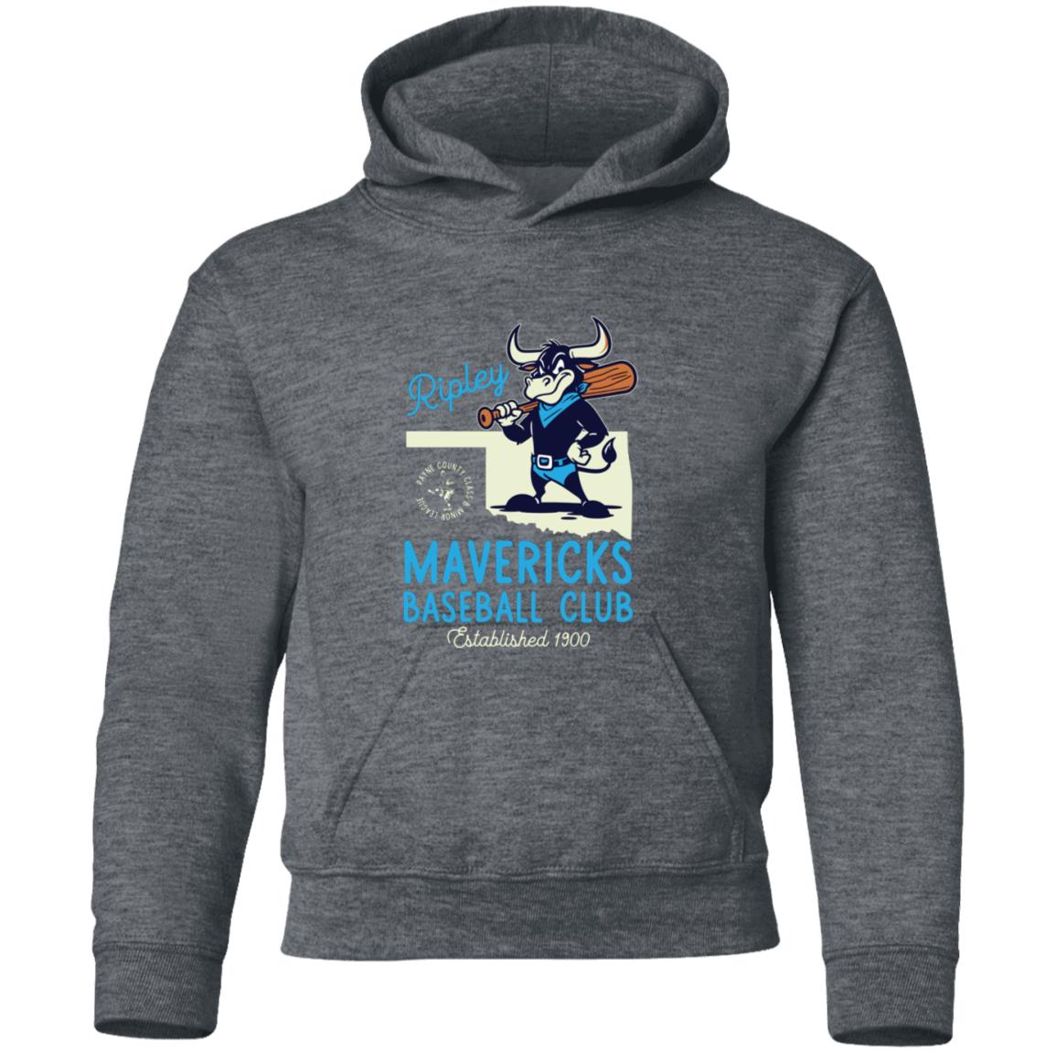 Ripley Mavericks Retro Minor League Baseball Team-Youth Pullover Hoodie