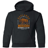 Badlands Bison Retro Minor League Baseball Team-Youth Pullover Hoodie