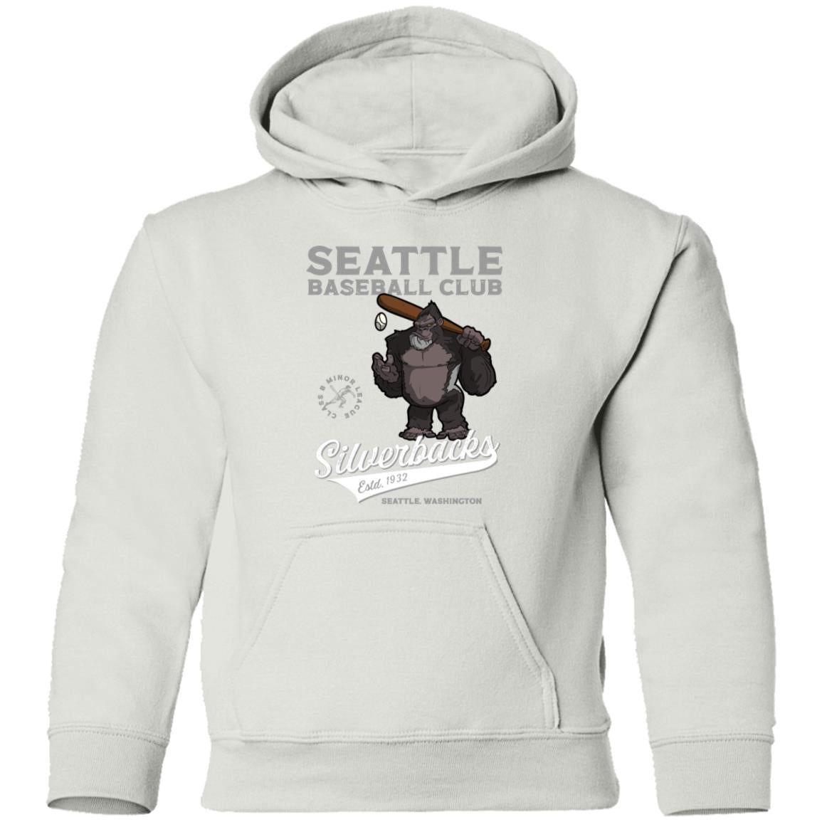 Seattle Silverbacks Retro Minor League Baseball Team Youth Pullover Hoodie