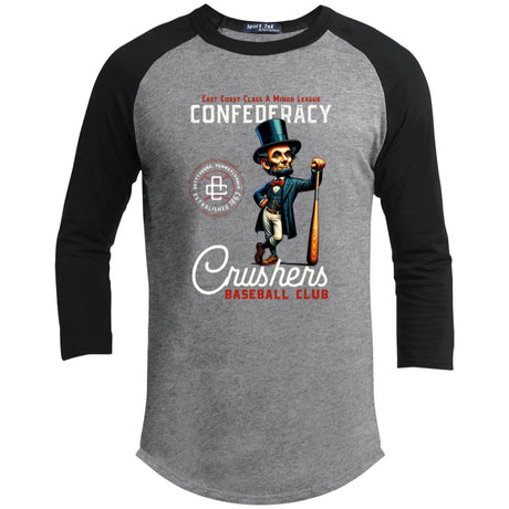 Confederacy Crushers Retro Minor League Baseball Team-Youth 3/4 Raglan Sleeve Shirt