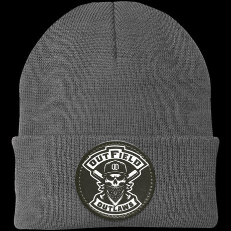 Outfield Outlaws Knit Cap Vegan Leather Patch